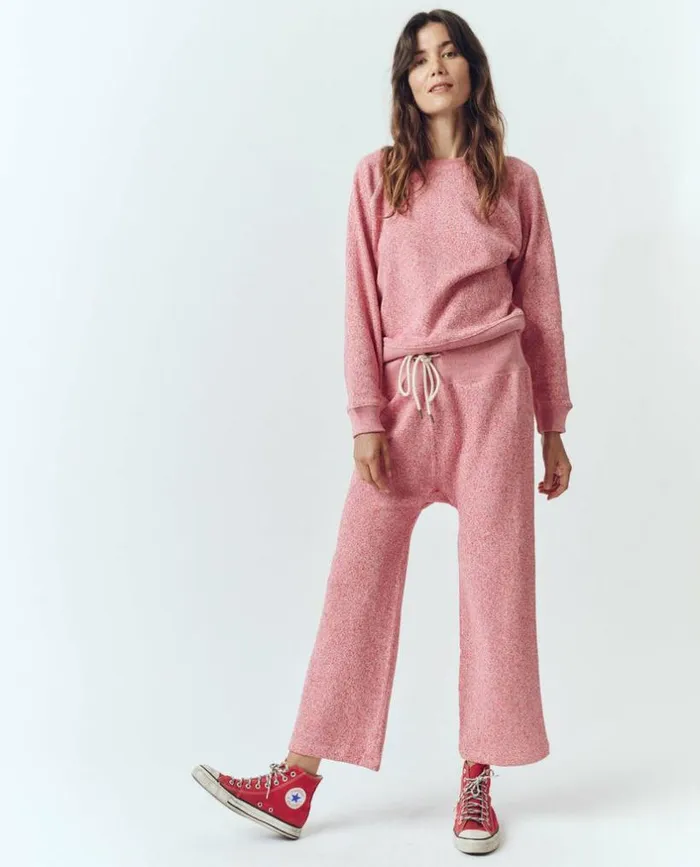 Tees and Sweats The Great The Shrunken Sweatshirt Heathered Bright Currant