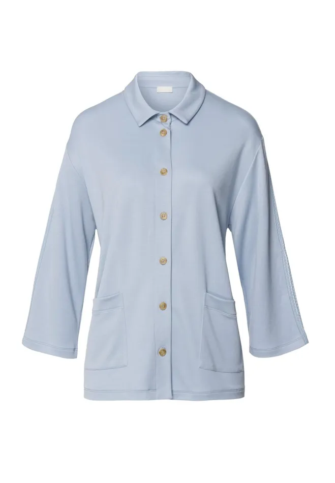 TENCEL Button Front Jacket Sea Breeze Women HANRO Jackets and Cardigans