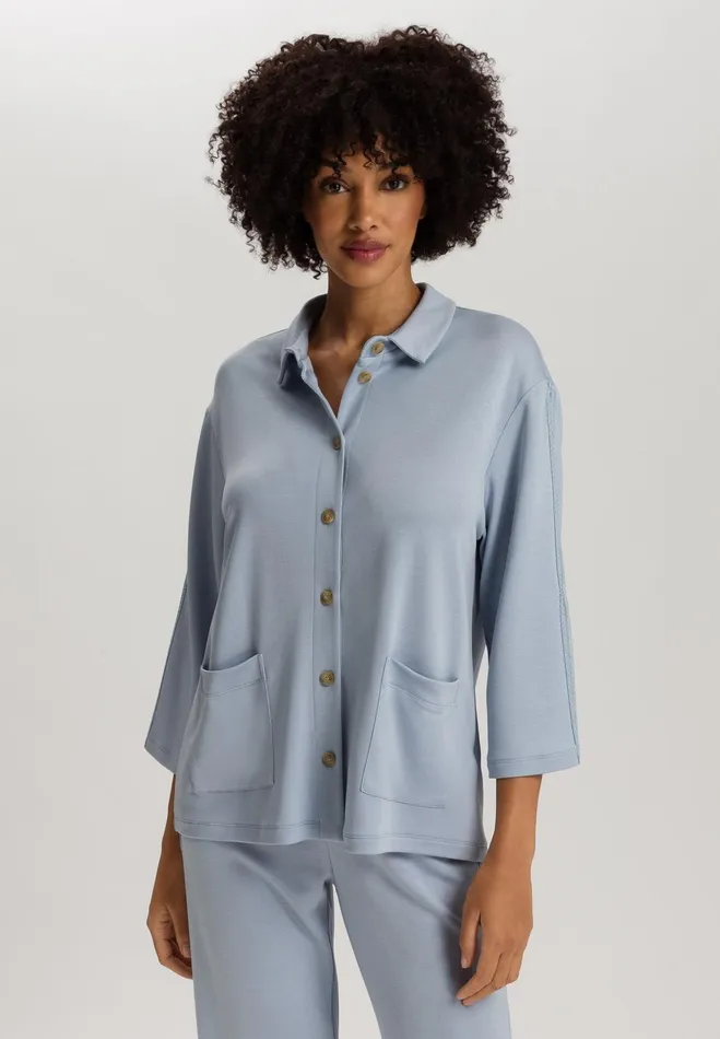 TENCEL Button Front Jacket Sea Breeze Women HANRO Jackets and Cardigans