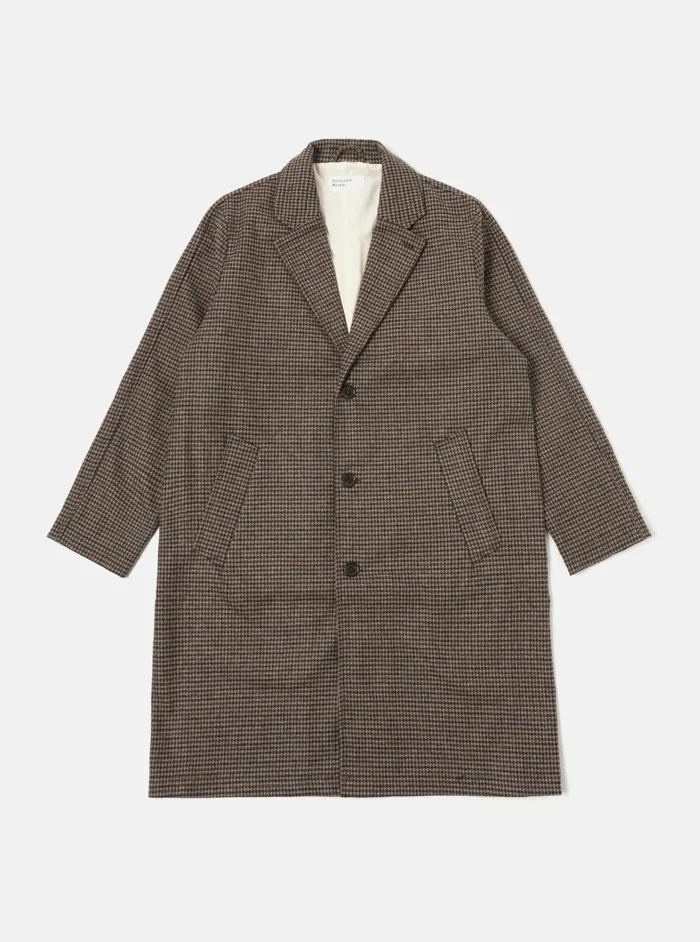 Top Coat In StoneNavy Carde Tweed Men Universal Works Coats and Outerwear