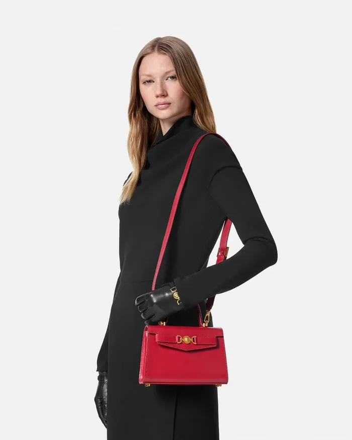 Top Handle Women Versace Medusa 03995 Small Handbag Red