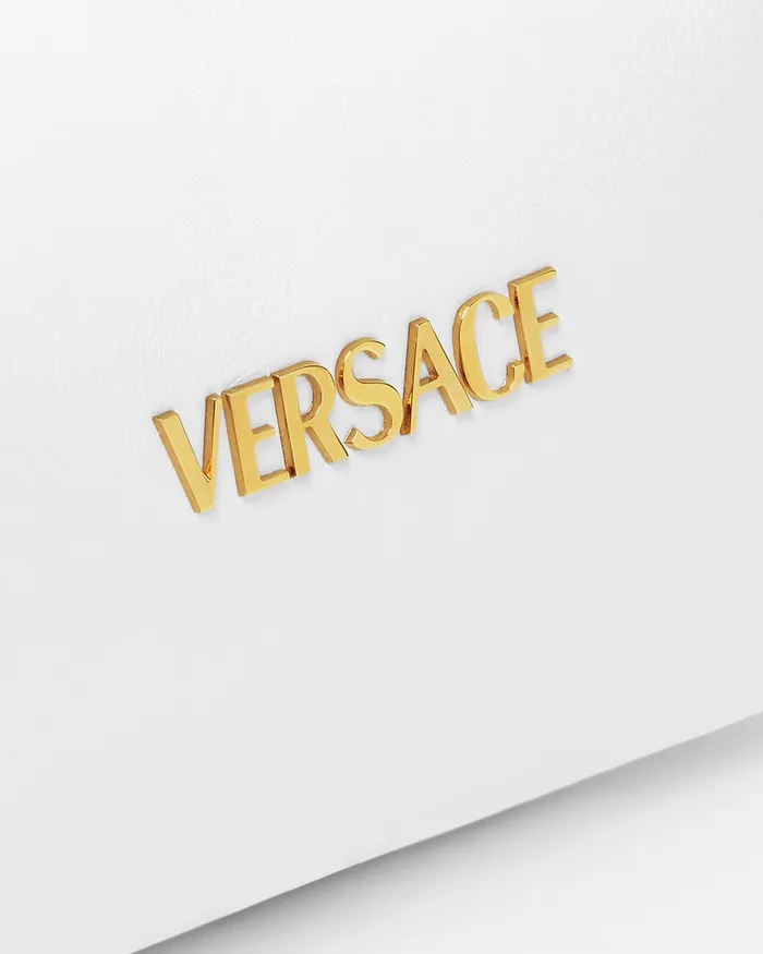 Top Handle Women Versace Tag Hobo Handbag White