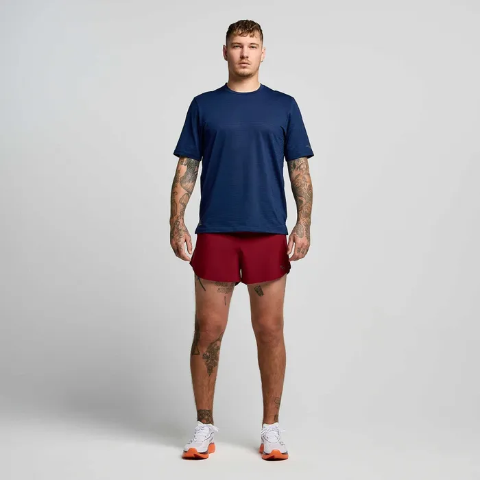 Tops Men Men8217s Kinvara Short Sleeve Navy Saucony