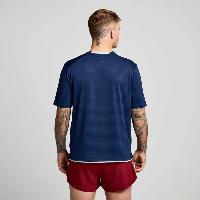 Tops Men Men8217s Kinvara Short Sleeve Navy Saucony
