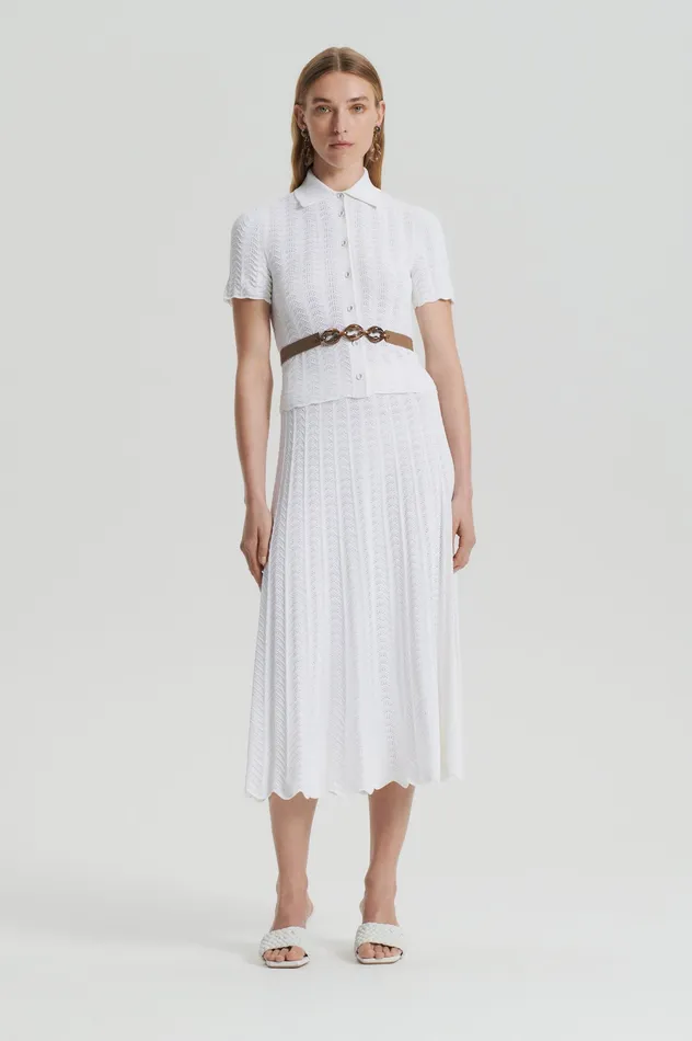 Tops PLEAT LACE SHIRT WHITE Scanlan Theodore Women