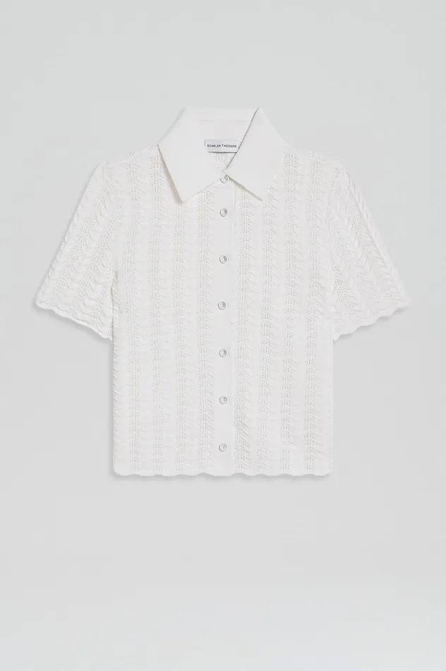 Tops PLEAT LACE SHIRT WHITE Scanlan Theodore Women