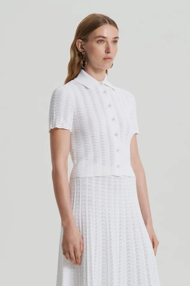 Tops PLEAT LACE SHIRT WHITE Scanlan Theodore Women