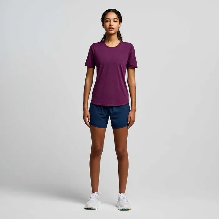 Tops Women8217s Stopwatch Short Sleeve Eggplant Heather 8211 Saucony Women Tops Women8217s Stopwatch Short Sleeve Eggplant Heather 8211 Saucony Women