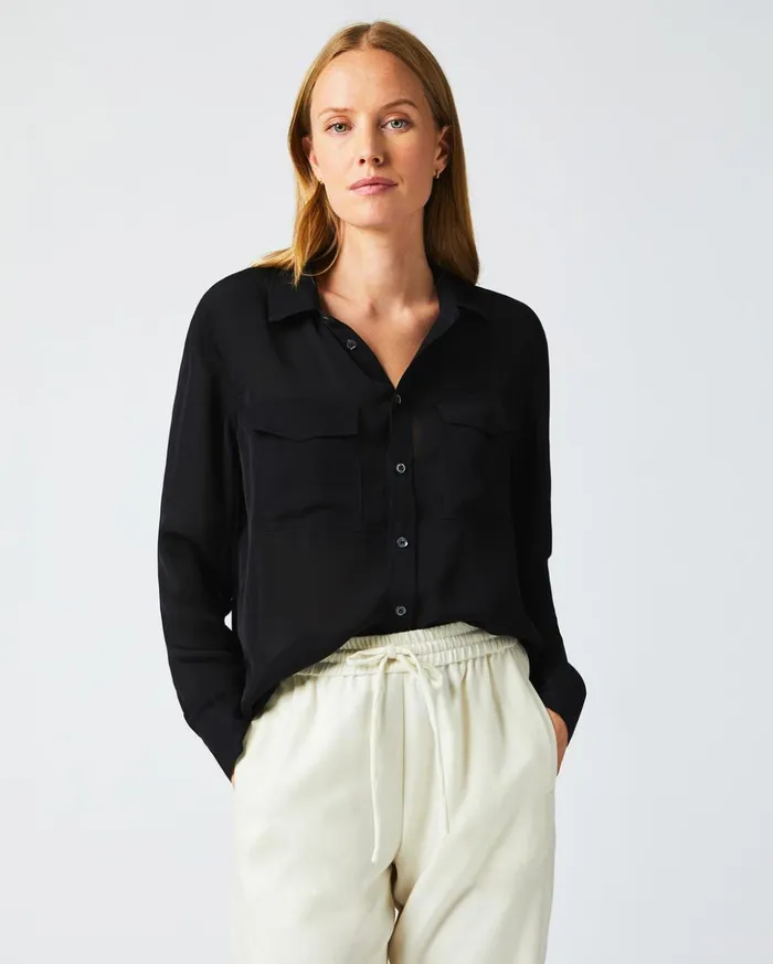 Tops Women Billy Reid The Utility Shirt Black