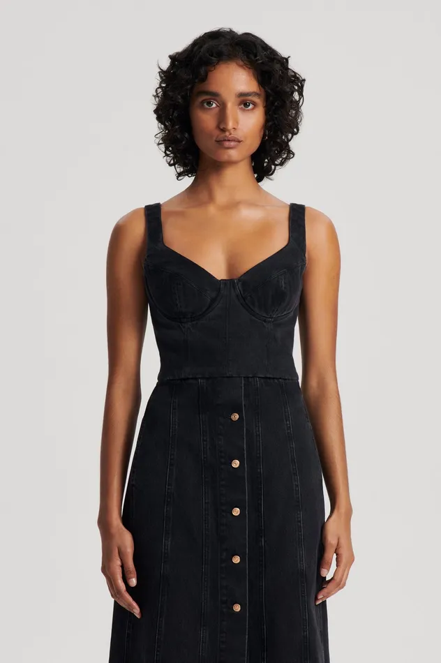 Tops Women DENIM BRALETTE WASHEDBLACKG Scanlan Theodore Tops Women DENIM BRALETTE WASHEDBLACKG Scanlan Theodore