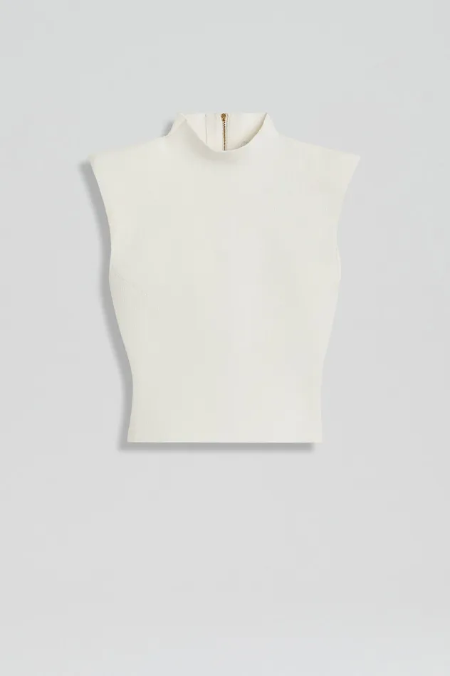 Tops Women Scanlan Theodore CREPE KNIT MILANO SLVLSS TOP CREAM Tops Women Scanlan Theodore CREPE KNIT MILANO SLVLSS TOP CREAM