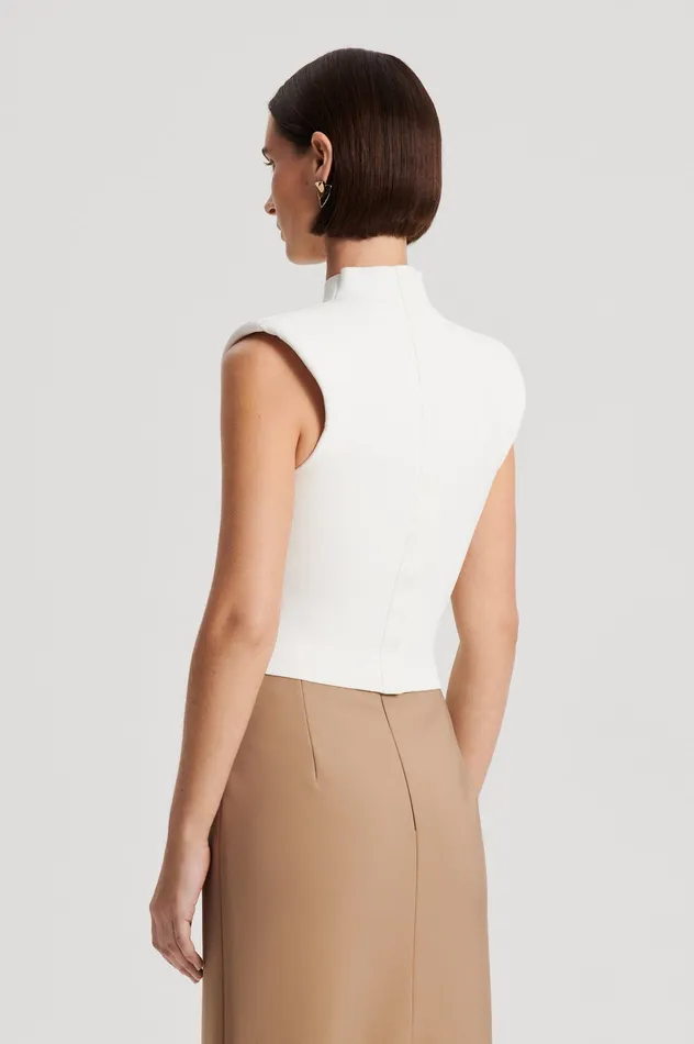 Tops Women Scanlan Theodore CREPE KNIT MILANO SLVLSS TOP CREAM Tops Women Scanlan Theodore CREPE KNIT MILANO SLVLSS TOP CREAM