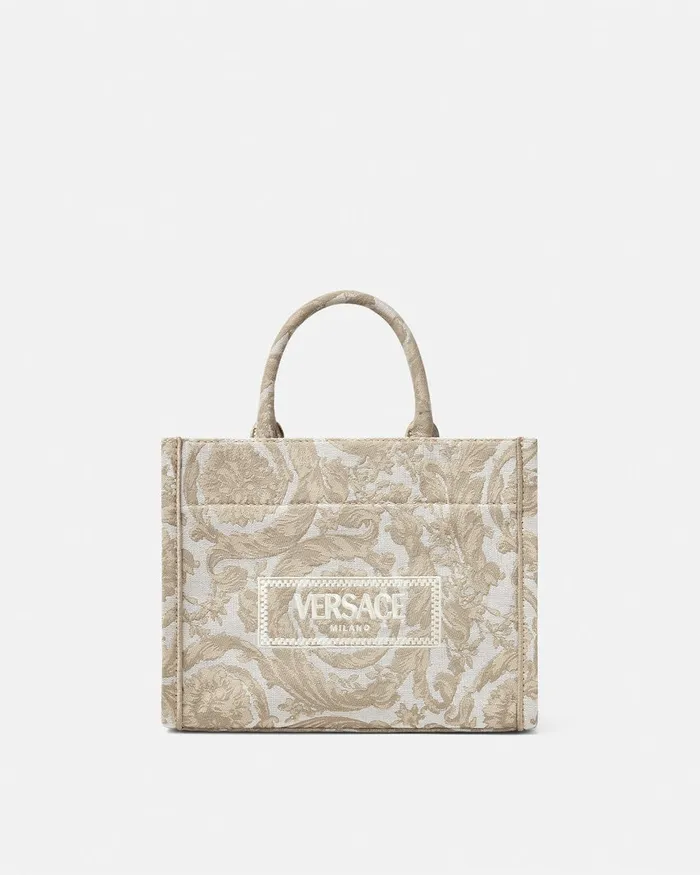 Totes Women Versace Barocco Athena Small Tote Bag Beigeprint