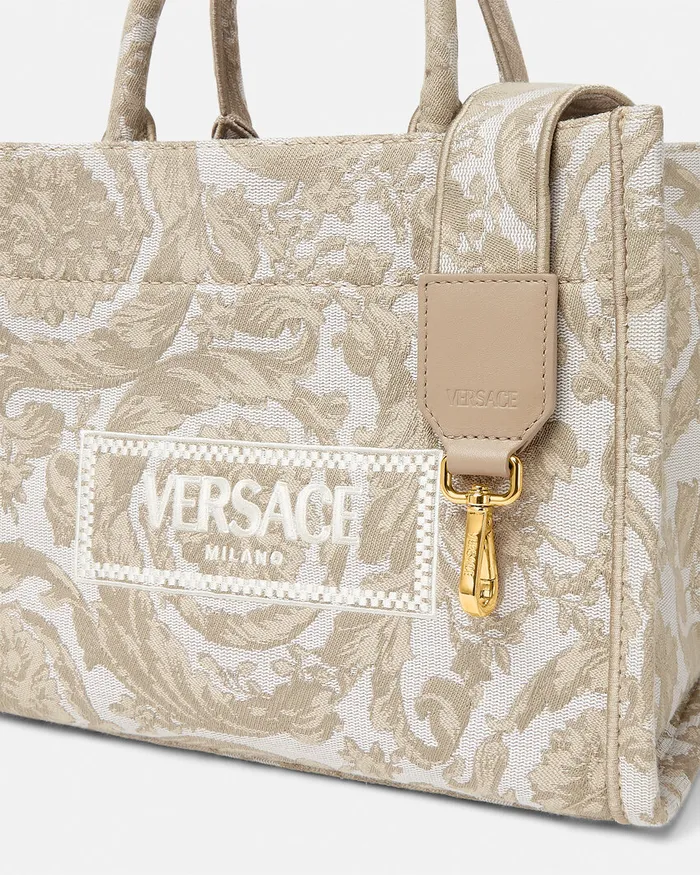 Totes Women Versace Barocco Athena Small Tote Bag Beigeprint