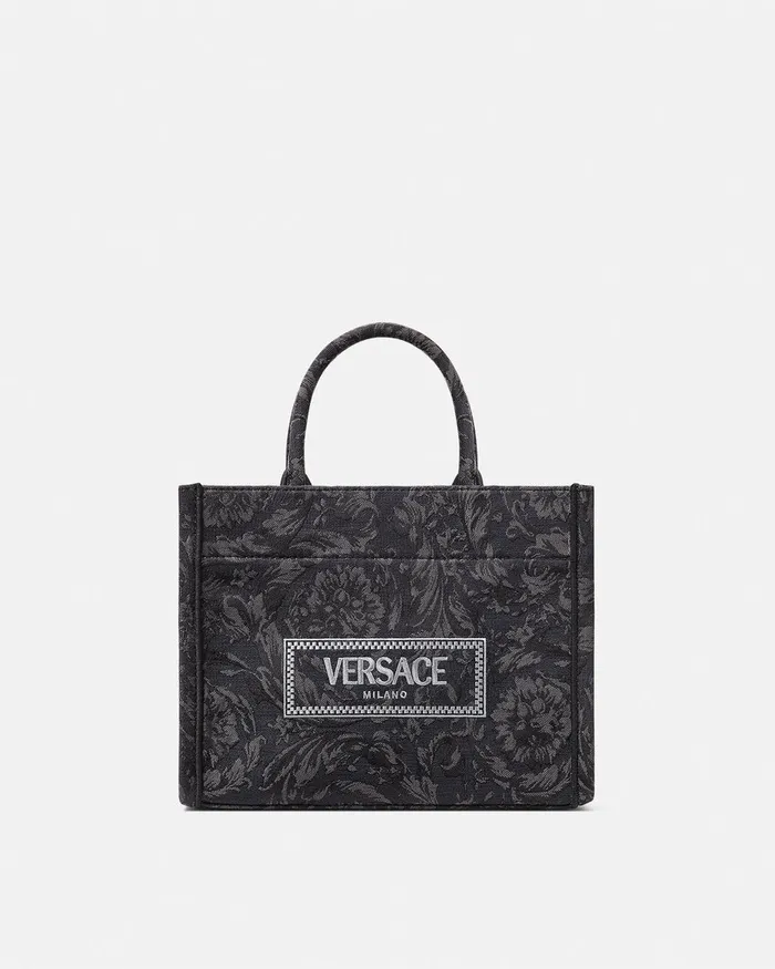 Totes Women Versace Barocco Athena Small Tote Bag Blackprint