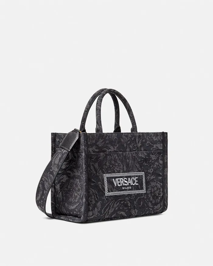 Totes Women Versace Barocco Athena Small Tote Bag Blackprint