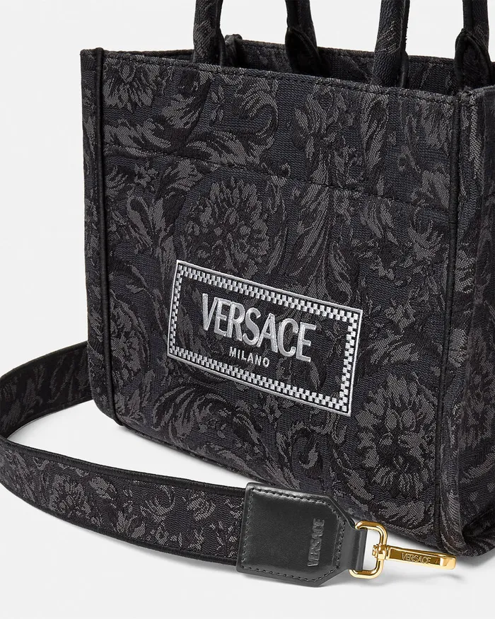 Totes Women Versace Barocco Athena Small Tote Bag Blackprint