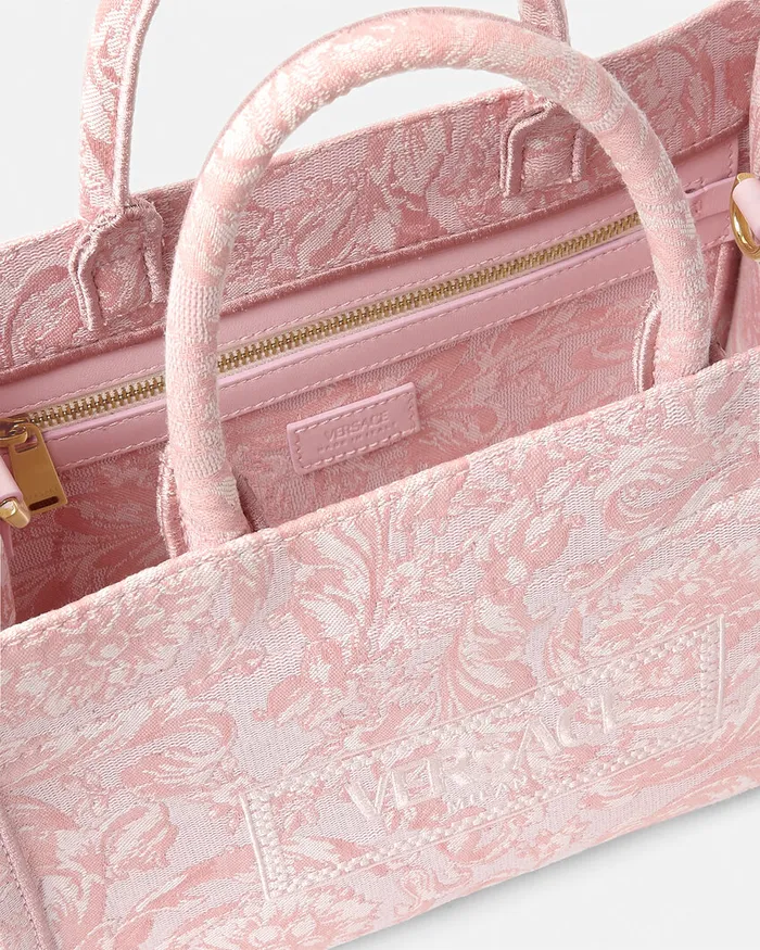 Totes Women Versace Barocco Athena Small Tote Bag Pinkprint