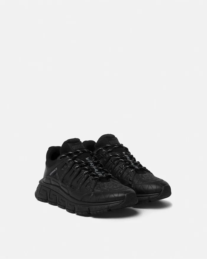 Trigreca Men Versace Barocco Jacquard Trigreca Sneakers Black