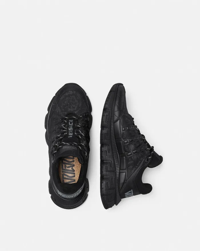 Trigreca Men Versace Barocco Jacquard Trigreca Sneakers Black