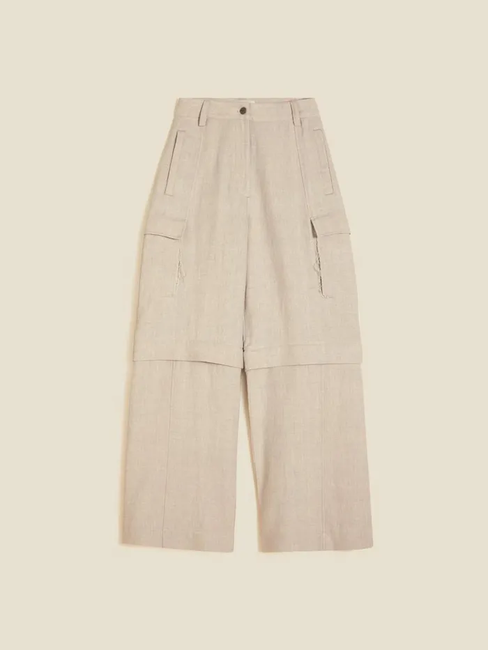 Trousers and Shorts Women Holzweiler Gorti Linen Trousers Sand