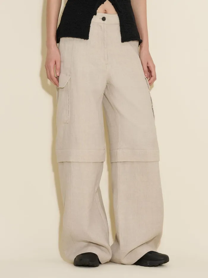Trousers and Shorts Women Holzweiler Gorti Linen Trousers Sand