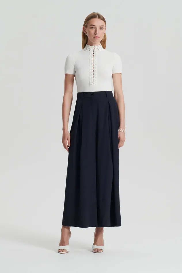 Trousers SILK CROP TROUSER NAVY Scanlan Theodore Women