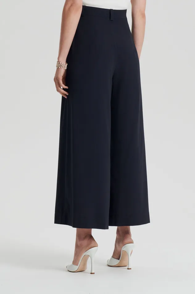 Trousers SILK CROP TROUSER NAVY Scanlan Theodore Women Trousers SILK CROP TROUSER NAVY Scanlan Theodore Women