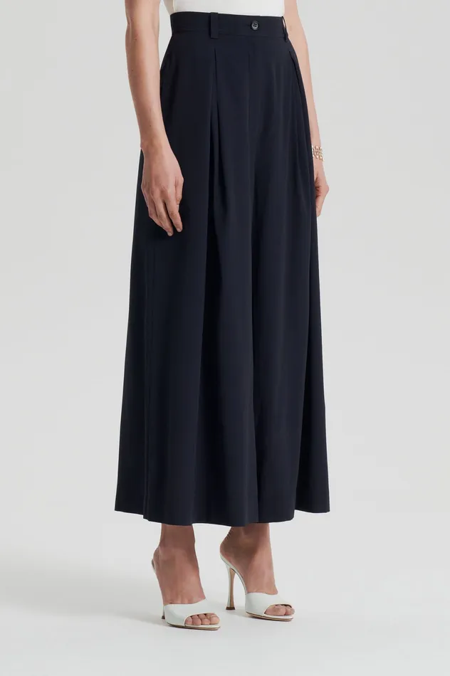 Trousers SILK CROP TROUSER NAVY Scanlan Theodore Women Trousers SILK CROP TROUSER NAVY Scanlan Theodore Women