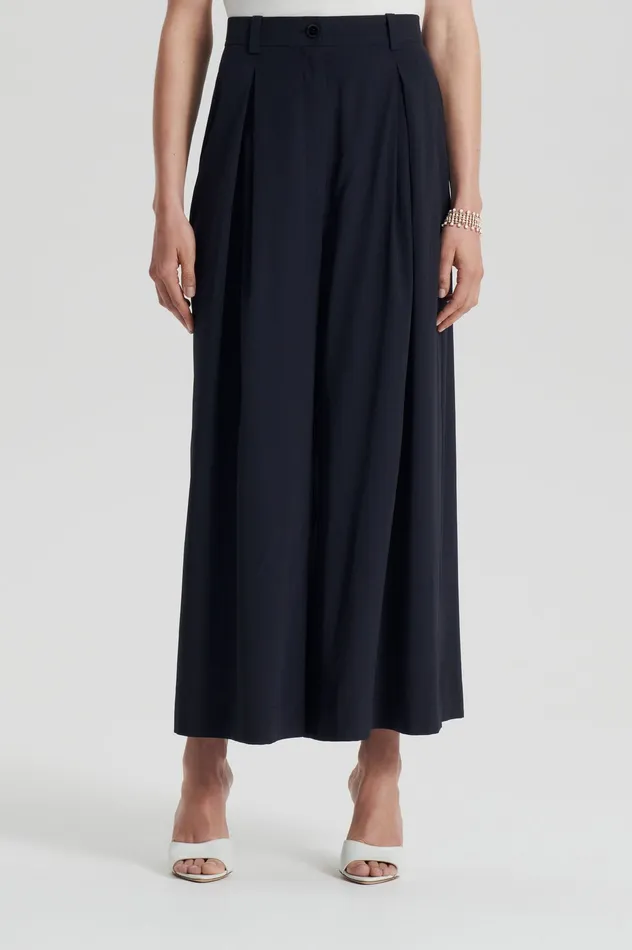 Trousers SILK CROP TROUSER NAVY Scanlan Theodore Women Trousers SILK CROP TROUSER NAVY Scanlan Theodore Women