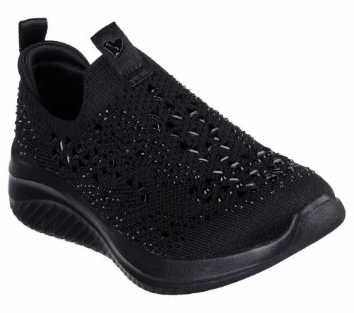Ultra Flex 30 8211 Sparkle Show Stopper Black Kids SKECHERS Big Kids UK Sizes 36