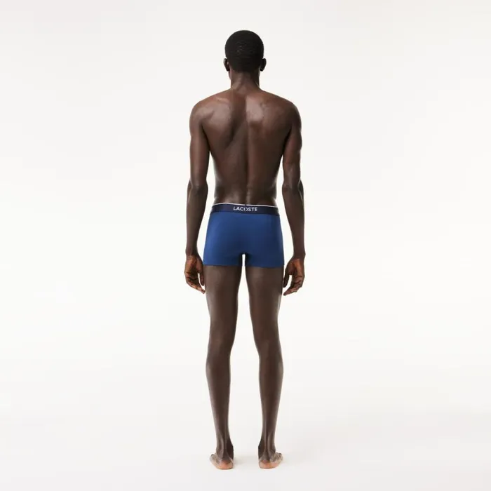 Underwear and Socks Men Lacoste Men039s 3Pack Trunks Navy Blue Red Navy Blue W64
