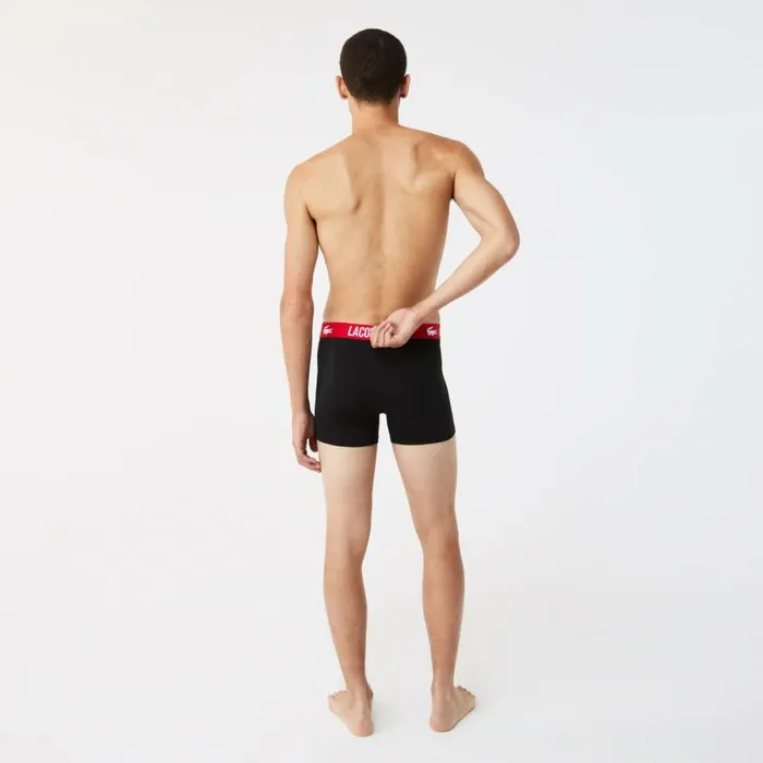 Underwear and Socks Men Lacoste Men039s Short Microfiber Boxer Brief 3Pack Black Red 939