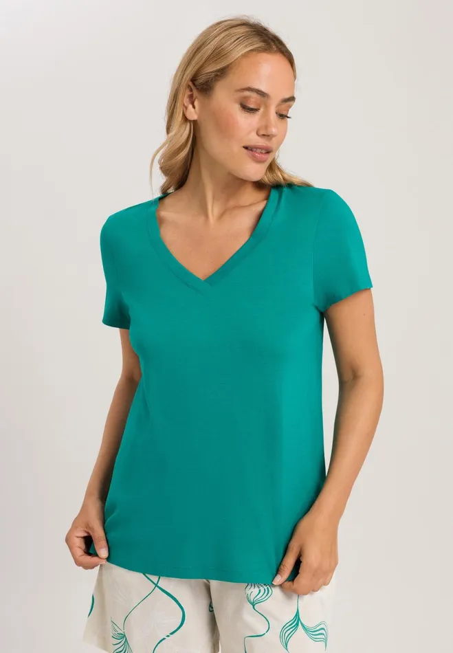 VNeck TShirt Peacock Women HANRO Lounge Tops