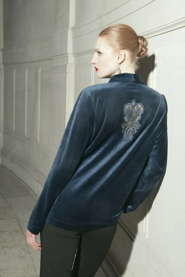 Velvet Blazer Mystic Blue Women HANRO Jackets and Cardigans