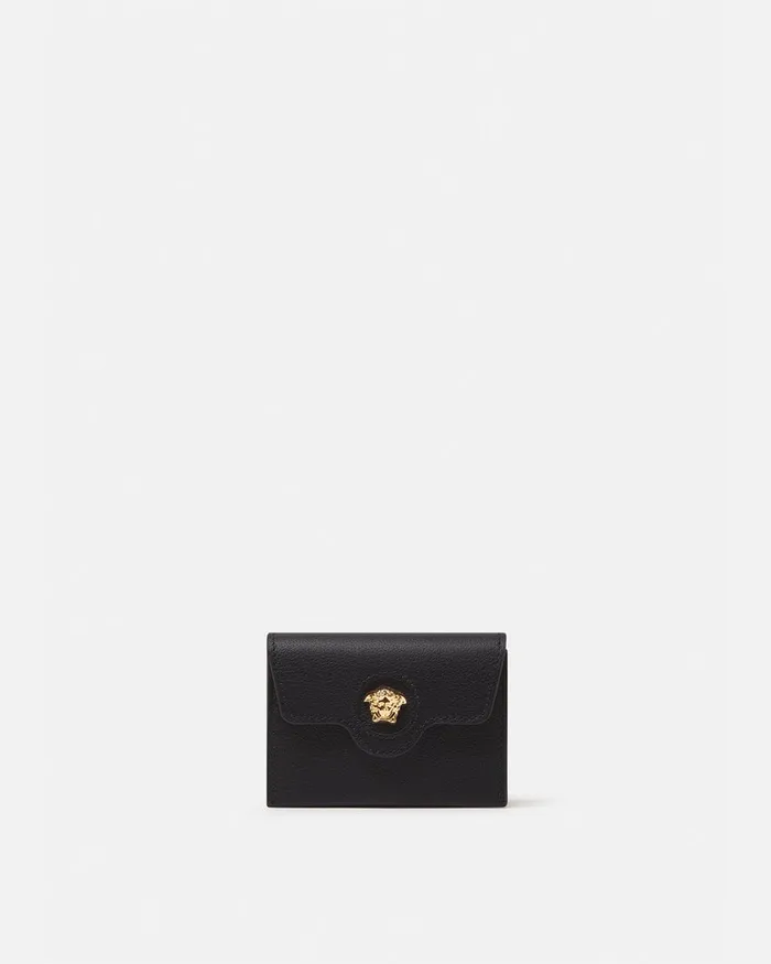 Wallets Women Versace La Medusa Card Holder Black