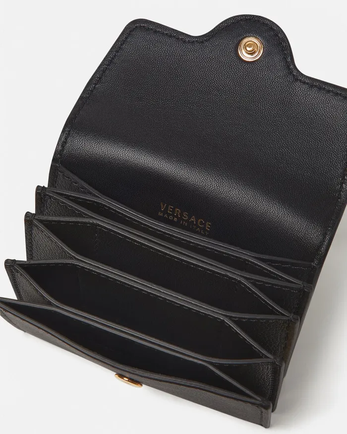 Wallets Women Versace La Medusa Card Holder Black