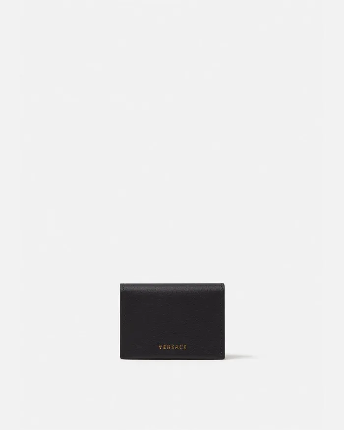 Wallets Women Versace La Medusa Card Holder Black