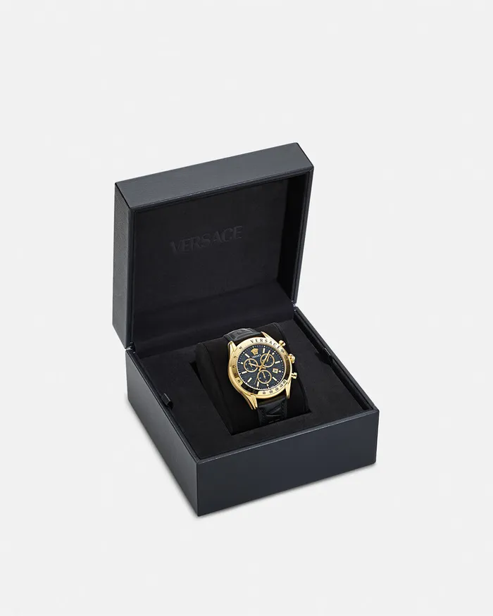 Watches Men Versace Chrono Master Watch Blackgold