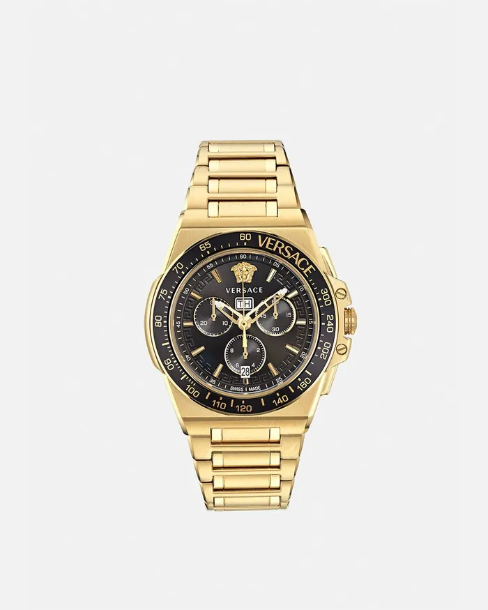 Watches Men Versace Greca Extreme Chrono Watch Gold
