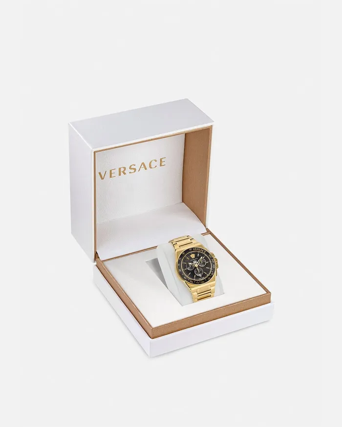 Watches Men Versace Greca Extreme Chrono Watch Gold