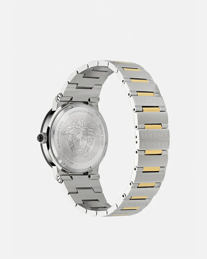 Watches Women Versace Greca Logo Moonphase Watch Silvergold