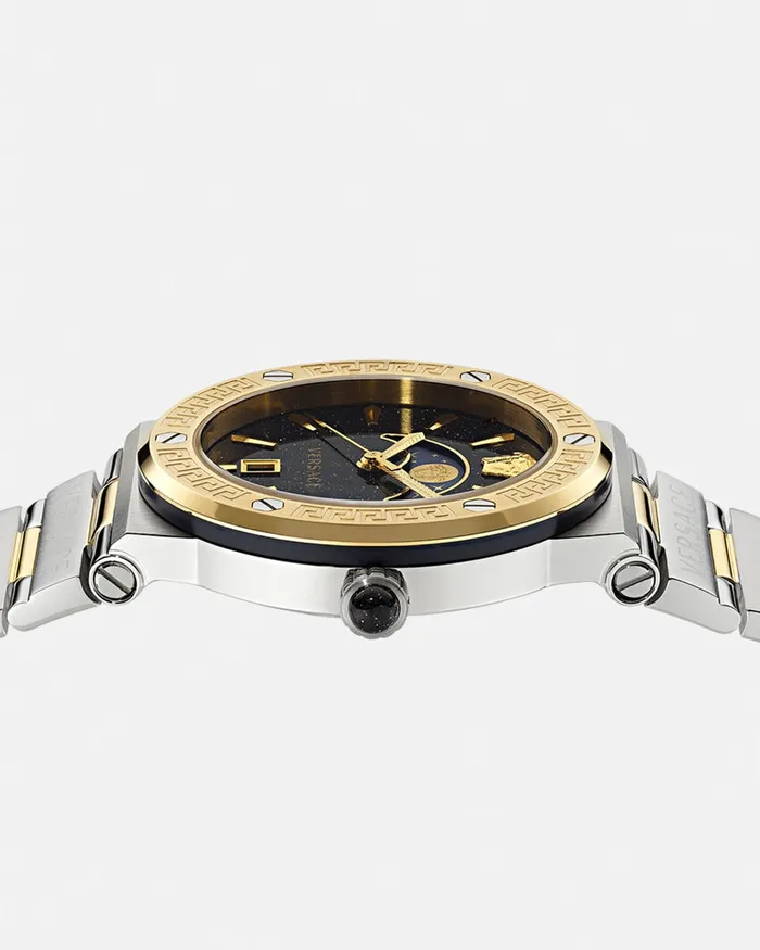 Watches Women Versace Greca Logo Moonphase Watch Silvergold