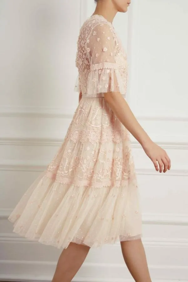 WeddingKIDSWomen Needle and Thread Midsummer Lace Dress Champagne WeddingKIDSWomen Needle and Thread Midsummer Lace Dress Champagne