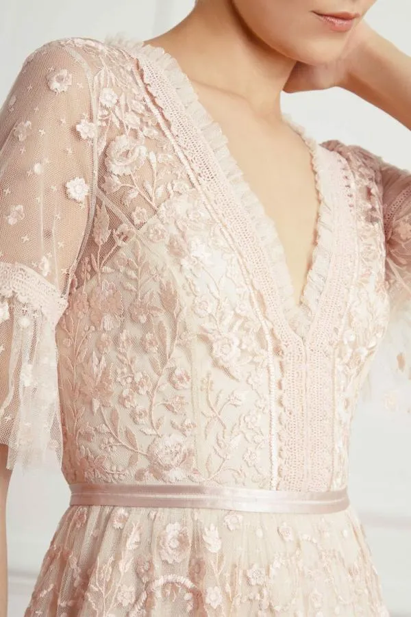 WeddingKIDSWomen Needle and Thread Midsummer Lace Dress Champagne WeddingKIDSWomen Needle and Thread Midsummer Lace Dress Champagne