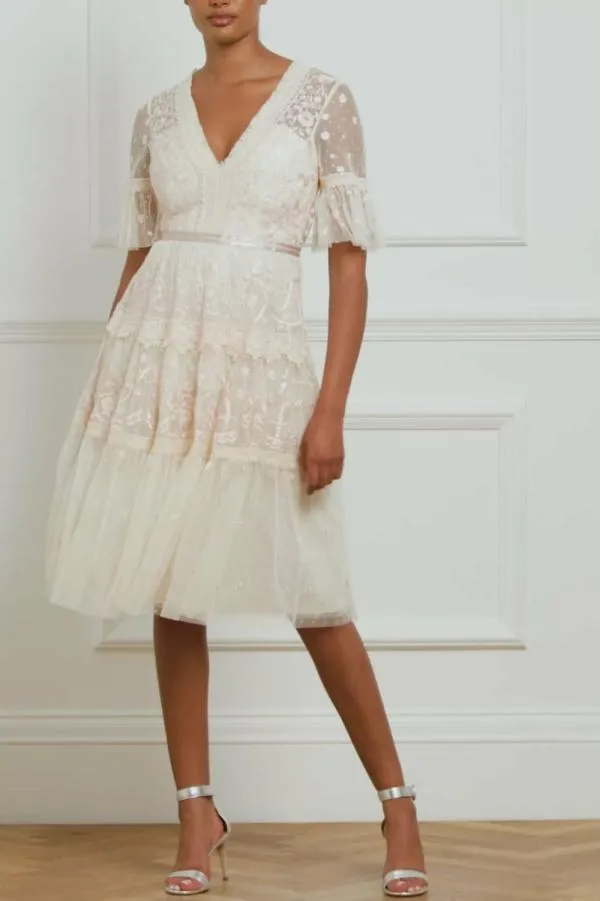 WeddingKIDSWomen Needle and Thread Midsummer Lace Dress Champagne WeddingKIDSWomen Needle and Thread Midsummer Lace Dress Champagne