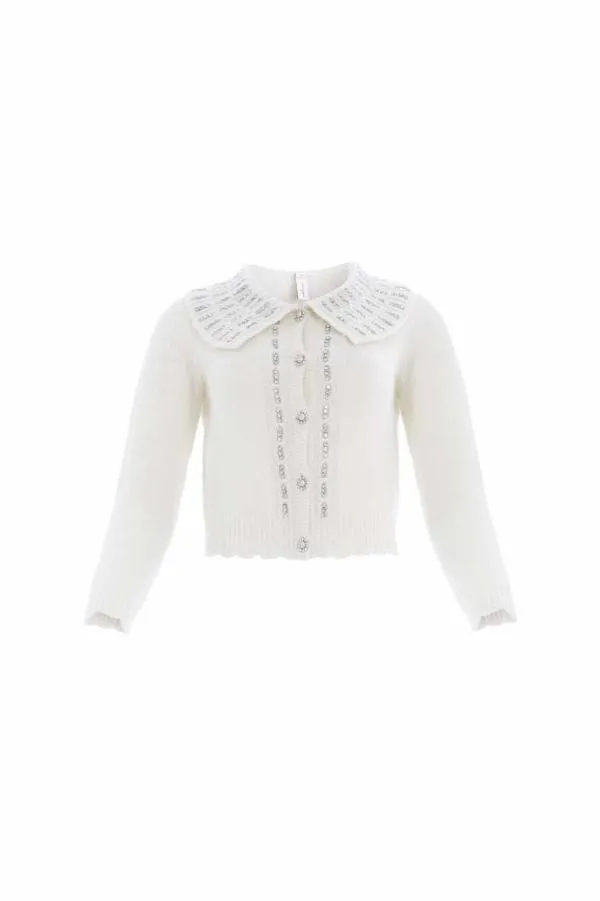 WeddingWomen Needle and Thread Embellished Collar Short Cardigan Champagne WeddingWomen Needle and Thread Embellished Collar Short Cardigan Champagne