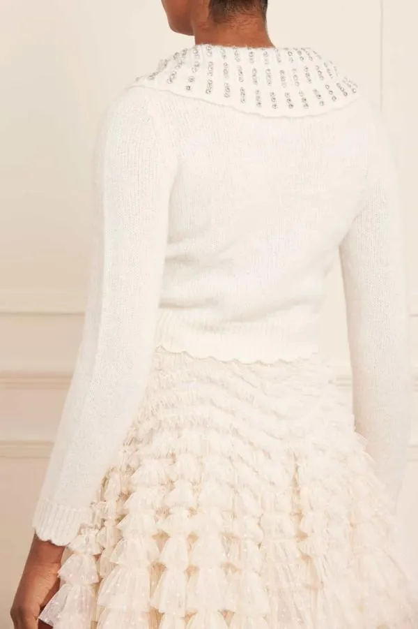 WeddingWomen Needle and Thread Embellished Collar Short Cardigan Champagne WeddingWomen Needle and Thread Embellished Collar Short Cardigan Champagne