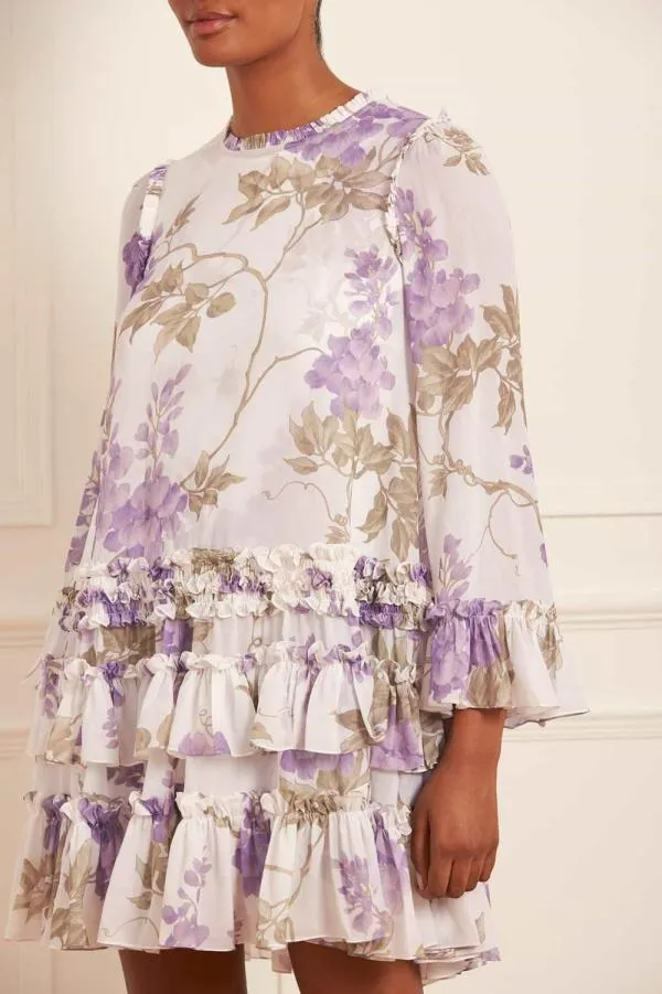 WeddingWomen Needle and Thread Wisteria Chiffon Round Neck Mini Dress Multi