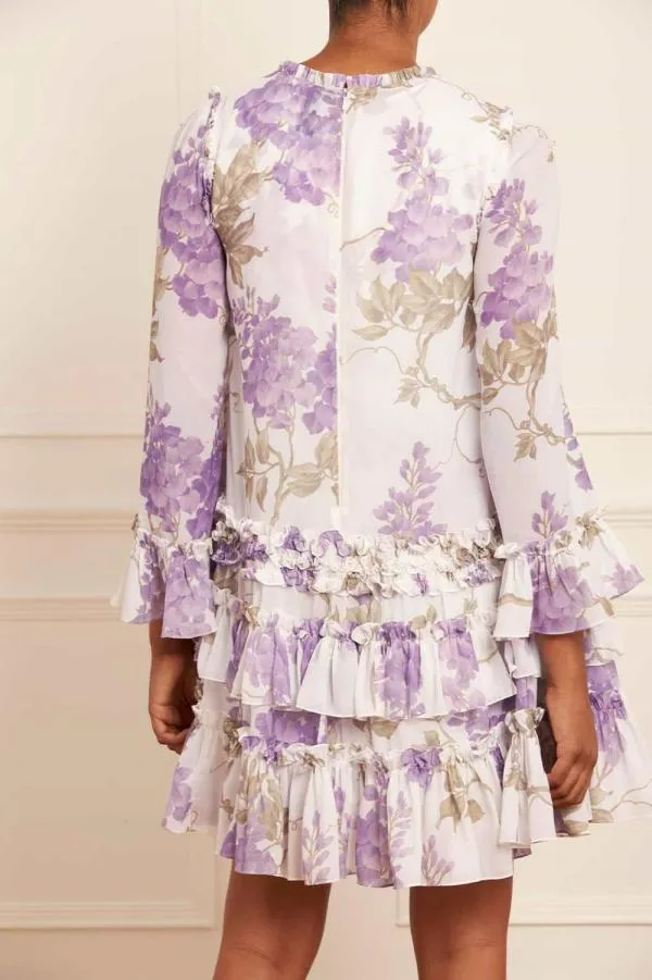 WeddingWomen Needle and Thread Wisteria Chiffon Round Neck Mini Dress Multi